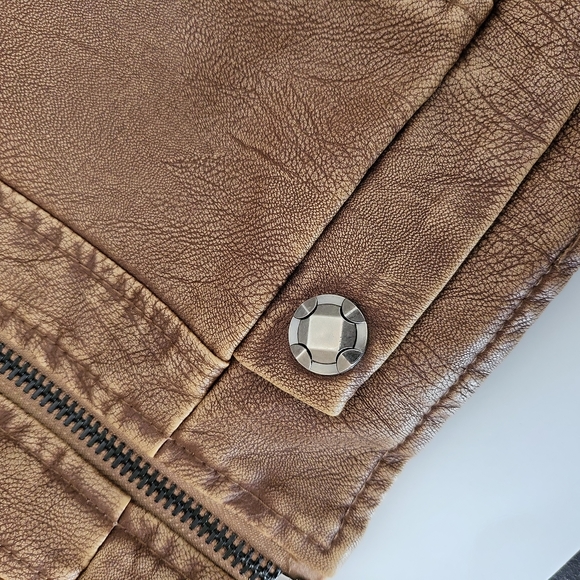 Jeepaholic Brown FauxLeather Faux Fur Lining Jeep Jacket MTO Size Large - Picture 10 of 16